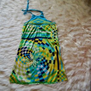 COOGI Multicolor Logo Stretchy Mini Dress Medium